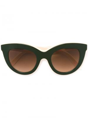 Солнцезащитные очки в оправе кошачий глаз Victoria Beckham. Цвет: зеленый