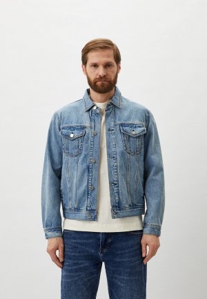 Куртка джинсовая Armani Exchange. Цвет: голубой