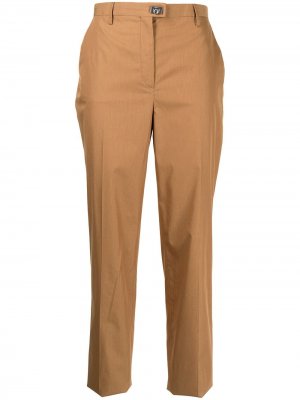 Укороченные брюки прямого кроя Salvatore Ferragamo. Цвет: коричневый