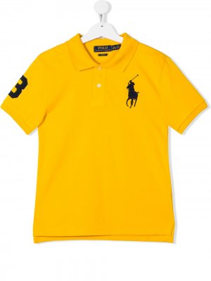Рубашка-поло с вышитым логотипом Ralph Lauren Kids. Цвет: желтый