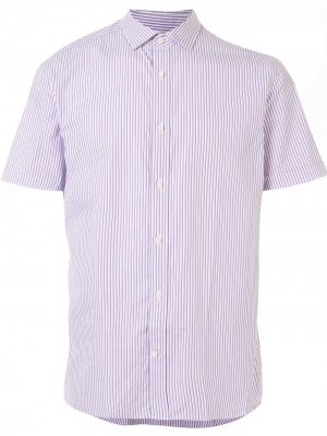 Полосатая рубашка с короткими рукавами Kent & Curwen. Цвет: фиолетовый