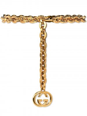 Цепочный ремень с логотипом GG Gucci. Цвет: золотистый