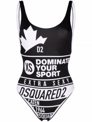 Купальник с логотипом Dsquared2. Цвет: черный
