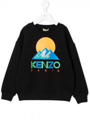Logo mountain print sweatshirt Kenzo Kids. Цвет: черный