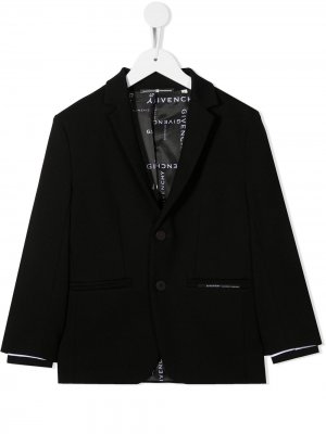 Многослойный пиджак с логотипом Givenchy Kids. Цвет: черный