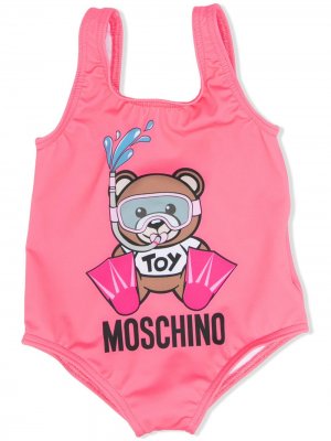 Купальник Teddy Bear с логотипом Moschino Kids. Цвет: розовый