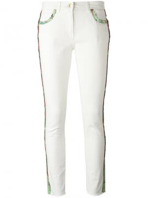 Укороченные джинсы с лампасами Etro. Цвет: белый