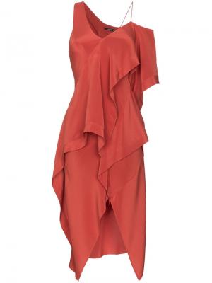 Платье Diversity Spiral с драпированными деталями Kitx. Цвет: красный