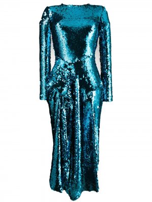 Платье Valena с пайетками Preen By Thornton Bregazzi. Цвет: синий