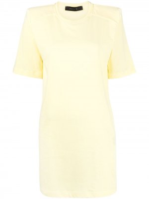 Платье с короткими рукавами и объемными плечами Federica Tosi. Цвет: желтый