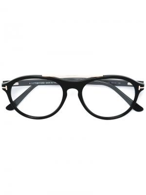 Солнцезащитные очки в круглой оправе Tom Ford Eyewear. Цвет: чёрный