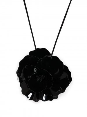 Колье с цветочным декором Saint Laurent. Цвет: черный