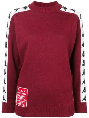 Трикотажный свитер с контрастными боковым панелями Kappa. Цвет: красный