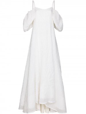 Вечернее платье Ra с открытыми плечами Rosie Assoulin. Цвет: белый