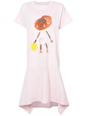 Paint print T-shirt dress Tsumori Chisato. Цвет: розовый и фиолетовый