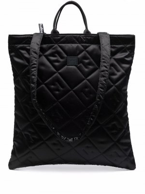 Стеганая сумка-тоут с нашивкой-логотипом Acne Studios. Цвет: черный