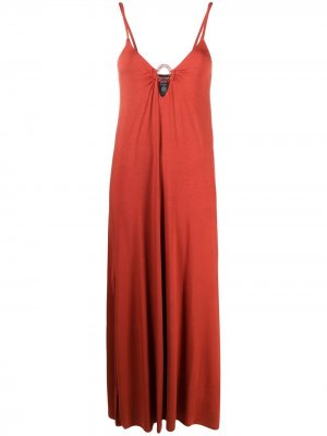 Платье макси без рукавов Emporio Armani. Цвет: оранжевый