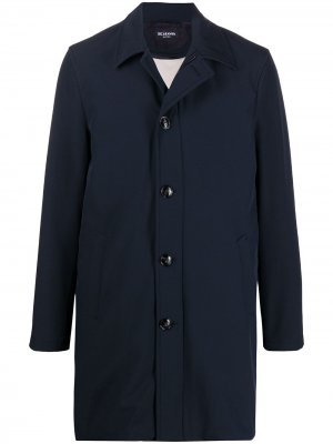 Однобортное пальто Kiton. Цвет: синий