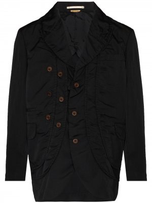Однобортный пиджак со сборками Comme Des Garçons Homme Plus. Цвет: черный