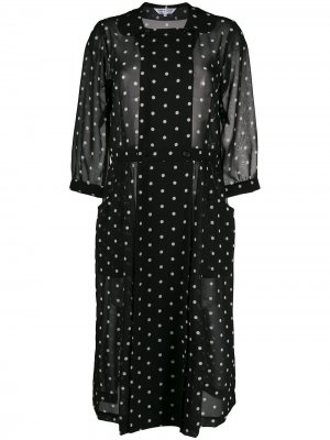 Платье миди в горох с воротником Питер Пэн Comme Des Garçons. Цвет: черный
