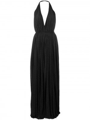 Плиссированное вечернее платье Saint Laurent. Цвет: черный