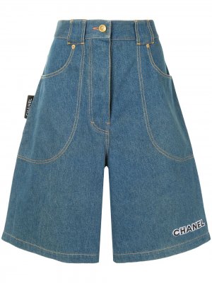 Джинсовые шорты широкого кроя Chanel Pre-Owned. Цвет: синий
