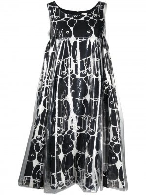 Платье миди с абстрактным принтом Comme Des Garçons. Цвет: черный