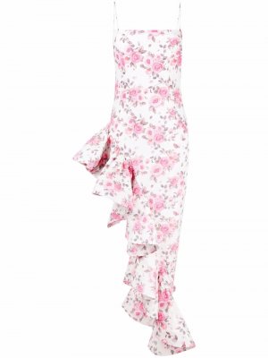 Floral-print ruffle-hem dress Giuseppe Di Morabito. Цвет: белый