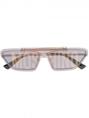 Солнцезащитные очки в оправе кошачий глаз с логотипом Moschino Eyewear. Цвет: золотистый