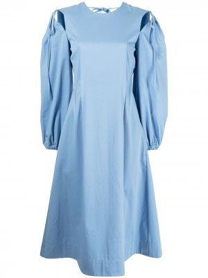 Платье А-силуэта с длинными рукавами MSGM. Цвет: синий