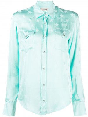 Жаккардовая рубашка с нагрудными карманами Laneus. Цвет: синий
