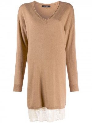 Многослойное платье-свитер TWINSET. Цвет: нейтральные цвета