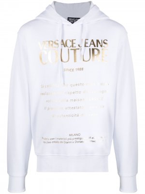 Худи Etichetta с логотипом Versace Jeans Couture. Цвет: белый