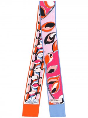 Длинный шарф с узором Emilio Pucci. Цвет: синий