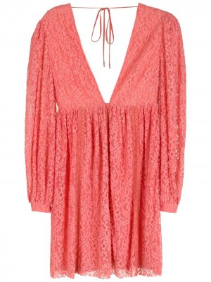 Платье с длинными рукавами и глубоким вырезом Nk. Цвет: розовый