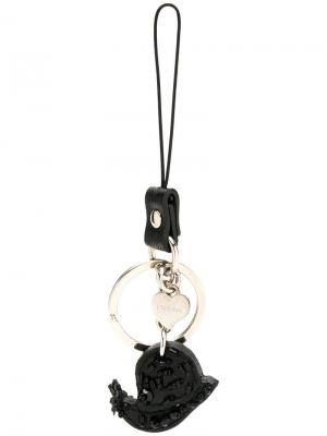 Брелок для ключей с подвеской в виде улитки Prada. Цвет: черный