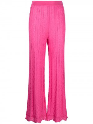 Трикотажные брюки с геометричным узором M Missoni. Цвет: розовый