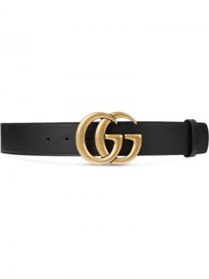Ремень с пряжкой-логотипом GG Gucci. Цвет: черный