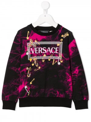Толстовка с логотипом Young Versace. Цвет: черный