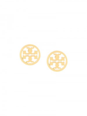 Logo circle stud earrings Tory Burch. Цвет: золотистый