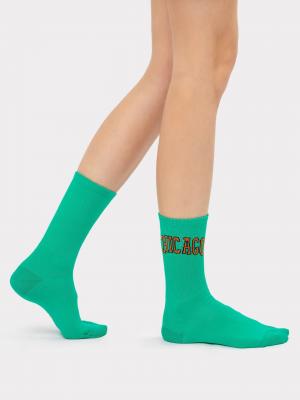 Набор высоких женских носков (3 пары) разноцветных Mark Formelle. Цвет: св.зеленка /кремовый /кэмел