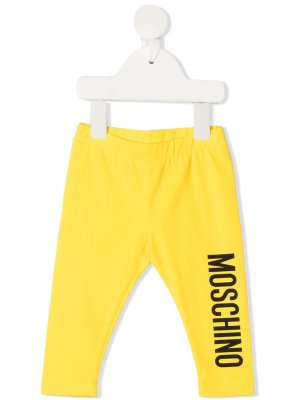 Легинсы с логотипом Moschino Kids. Цвет: желтый