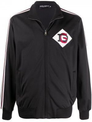 Спортивная куртка с логотипом Dolce & Gabbana. Цвет: черный