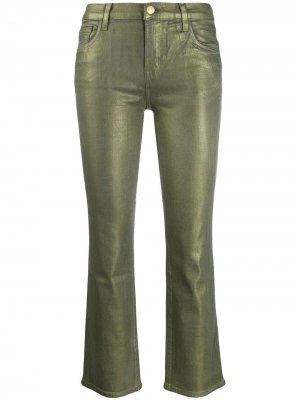 Укороченные джинсы скинни J Brand. Цвет: зеленый