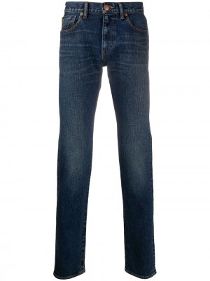 Прямые джинсы с завышенной талией Giorgio Armani. Цвет: синий