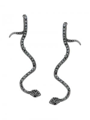 Серьги в форме змеи Federica Tosi. Цвет: металлик