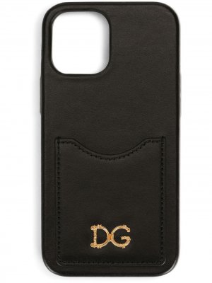 Чехол для iPhone 12 Max с логотипом DG Dolce & Gabbana. Цвет: черный