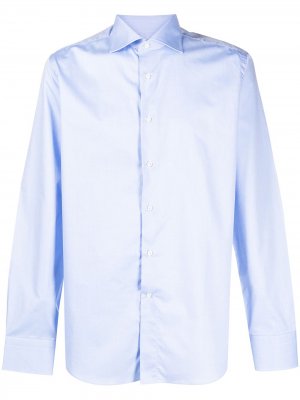 Рубашка со срезанным воротником Canali. Цвет: синий