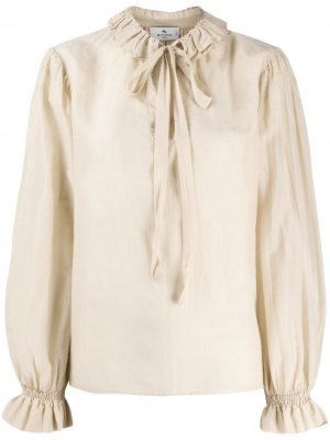 Блузка с оборками на воротнике Etro. Цвет: нейтральные цвета