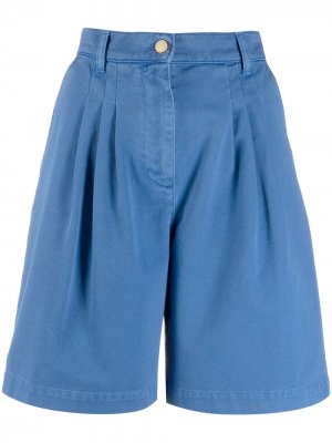 Широкие джинсовые шорты Alberta Ferretti. Цвет: синий